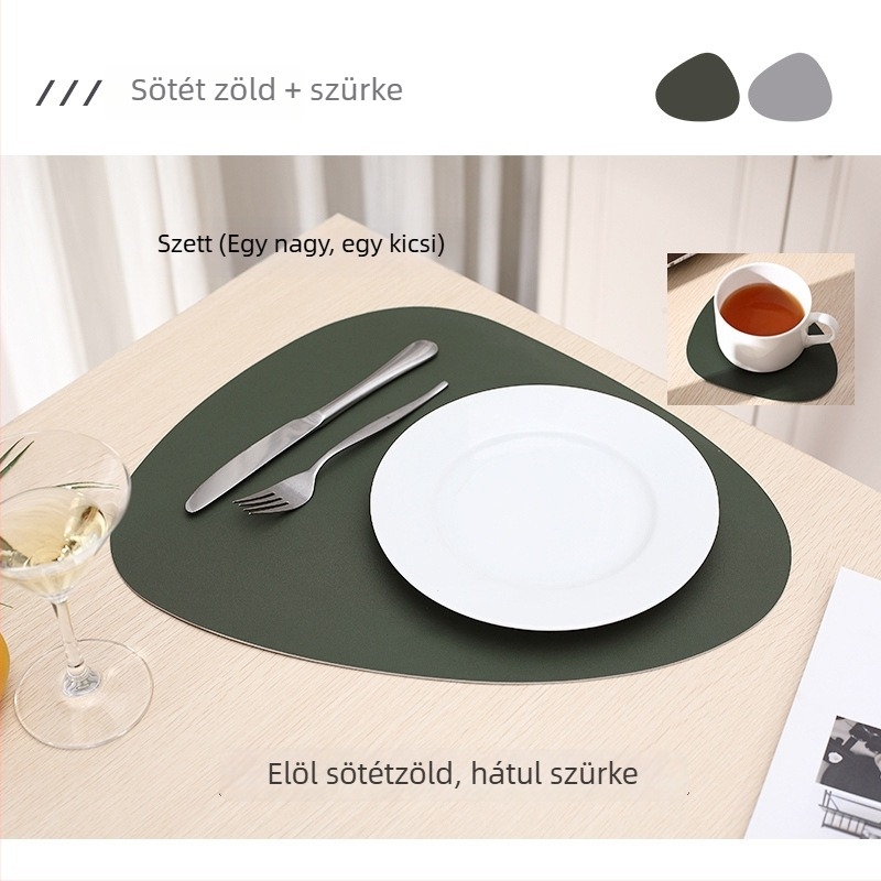 PVC étkezési alátét, szabálytalan forma, könnyű luxus stílus, első osztályú termék