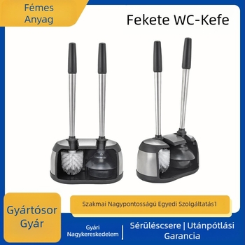Rozsdamentes acélból készült WC-kefés készlet, blisteres csomagolás, 952 g, 2 db, csőtisztításhoz