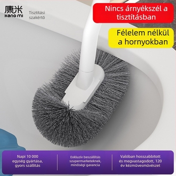 Kangmi hosszú nyélű S-alakú WC-kefe otthoni használatra, kemény sörtékkel