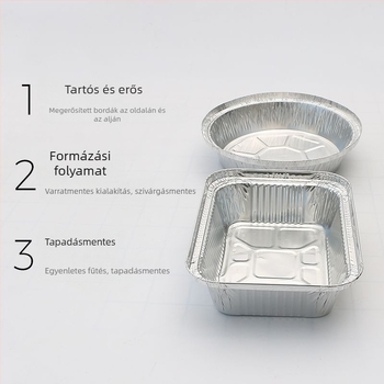 Agyi grill tál alumíniumfóliából Enoki gombával és kagylóval – 550 ml alumíniumfóliás ebédes doboz, vas BBQ eszköz
