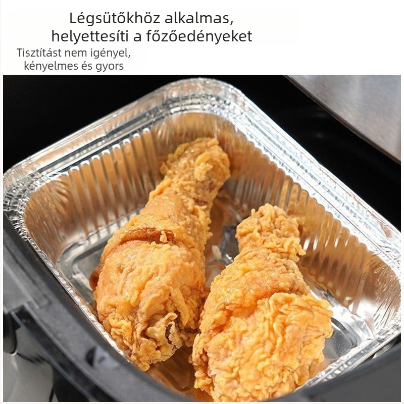 Agyi grill tál alumíniumfóliából Enoki gombával és kagylóval – 550 ml alumíniumfóliás ebédes doboz, vas BBQ eszköz