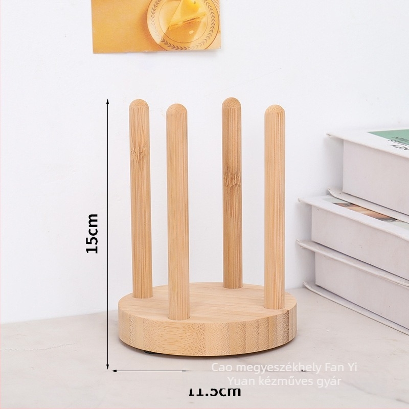 Fából készült pohártartó, modern minimalist design, beépített tartó, egyszer használatos papírpoharakhoz