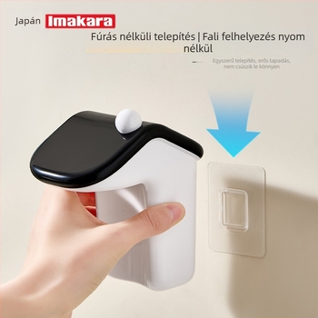 Fali mágneses fogkefés és fogkrém tartó – csepegésmentes, ABS anyag, modern minimalista stílus, 1 réteg