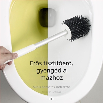 CCKO falra szerelhető WC-kefe készlet, fúrás nélküli telepítés, strapabíró műanyag kivitel, alapos tisztítás
