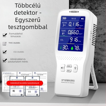 Hordozható infravörös CO2 levegőminőség-detektor formaldehid és szén-dioxid mérésére, belső hőmérséklet-higrométerrel, modell 090, tartomány 0-9.999, pontosság 0,001