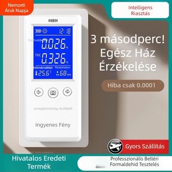 Otthoni formaldehid-detektor — beltéri levegőminőség mérő, formaldehid tesztpapírral, modell LMP-ZSC
