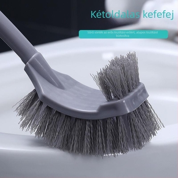 Háztartási WC-kefe készlet dupla fejű kefével és tartóval