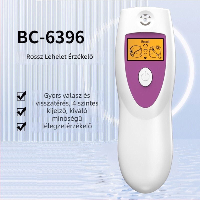 Hordozható lehelet-analizátor TY-6396 — nagy precizitású, személyek számára, 4 fokozat mérési tartomány, 2 AA akkumulátorral