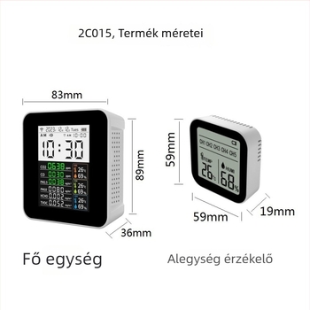 Nobito ZN-2CO15 Légminőség-érzékelő, Wi-Fi, CO2, CO, TVOC, formaldehid