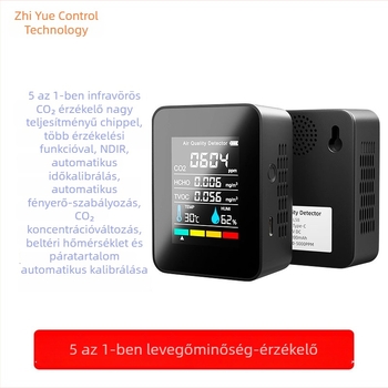5 az 1-ben infravörös CO2-detektor, hordozható hőmérséklet- és páratartalom-mérő, levegőminőség-monitor