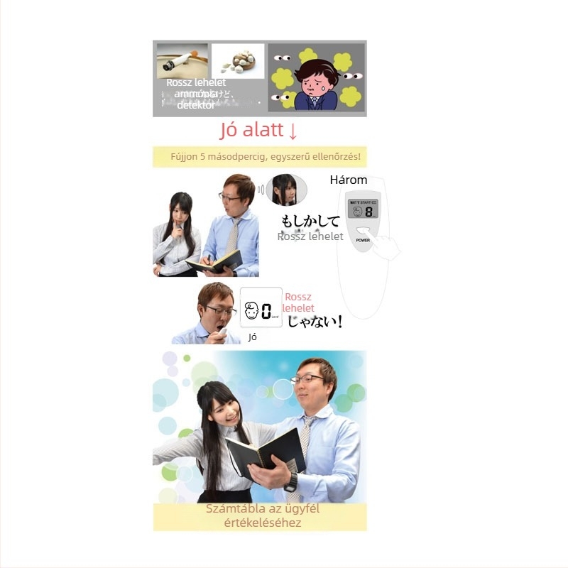 Diyat Model 201 Hordozható Rossz Lehelet Detektor, Pontosság ±0,01, Áramellátás 2×AAA