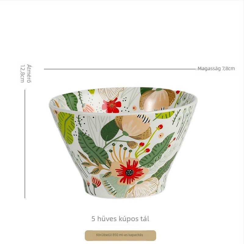 Porcelán virágmintás étkészlet: mikrohullámú sütőben használható, modern ázsiai stílus, Swear márka