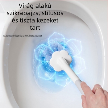Hosszú nyelű vécé-kefe lágy sörtékkel a háztartási tisztításhoz — műanyagból, karton dobozban csomagolva, 1 db