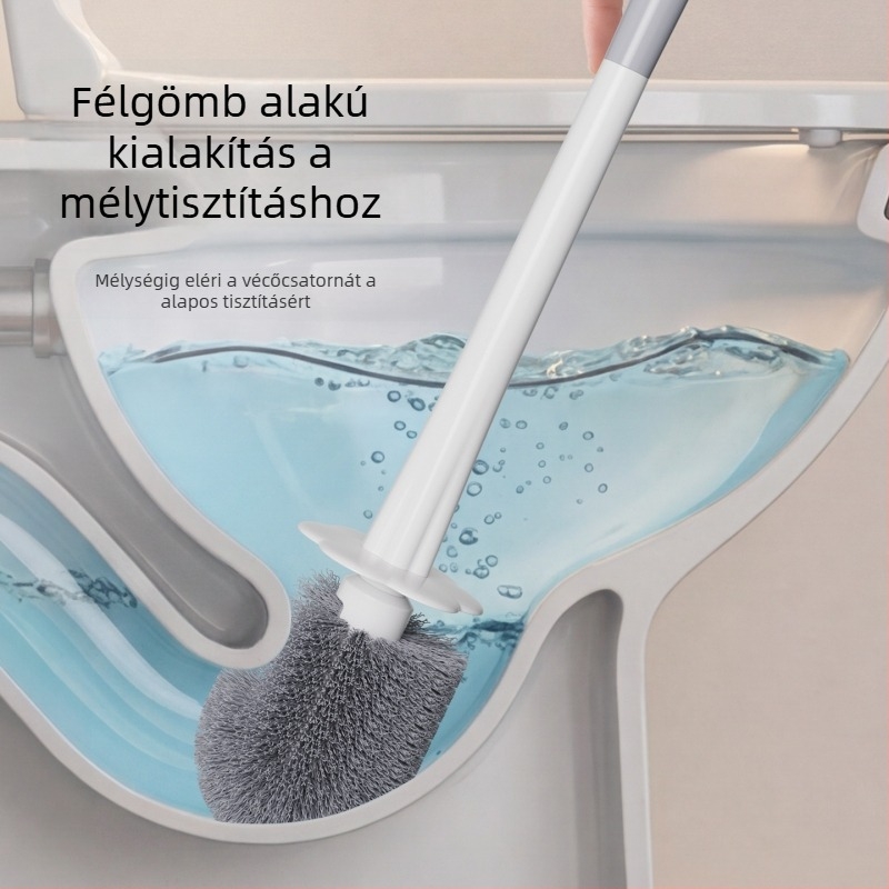 Hosszú nyelű vécé-kefe lágy sörtékkel a háztartási tisztításhoz — műanyagból, karton dobozban csomagolva, 1 db
