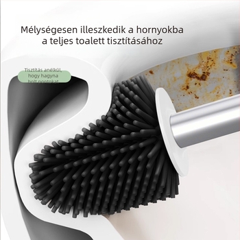 WC-kefe TPR-szilíkon sörtékkel, hordozható, puha sörték, 0,36 kg, minden oldalról tisztítás