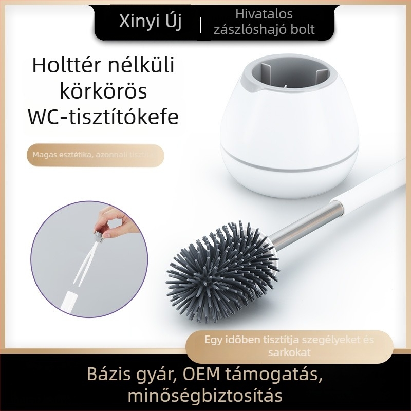 WC-kefe TPR-szilíkon sörtékkel, hordozható, puha sörték, 0,36 kg, minden oldalról tisztítás