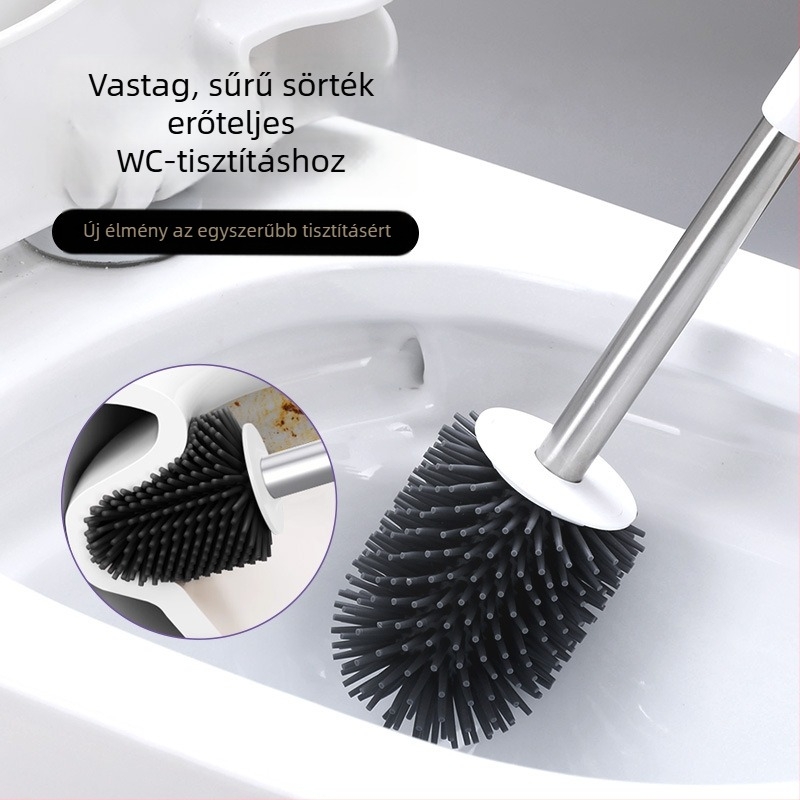 WC-kefe TPR-szilíkon sörtékkel, hordozható, puha sörték, 0,36 kg, minden oldalról tisztítás