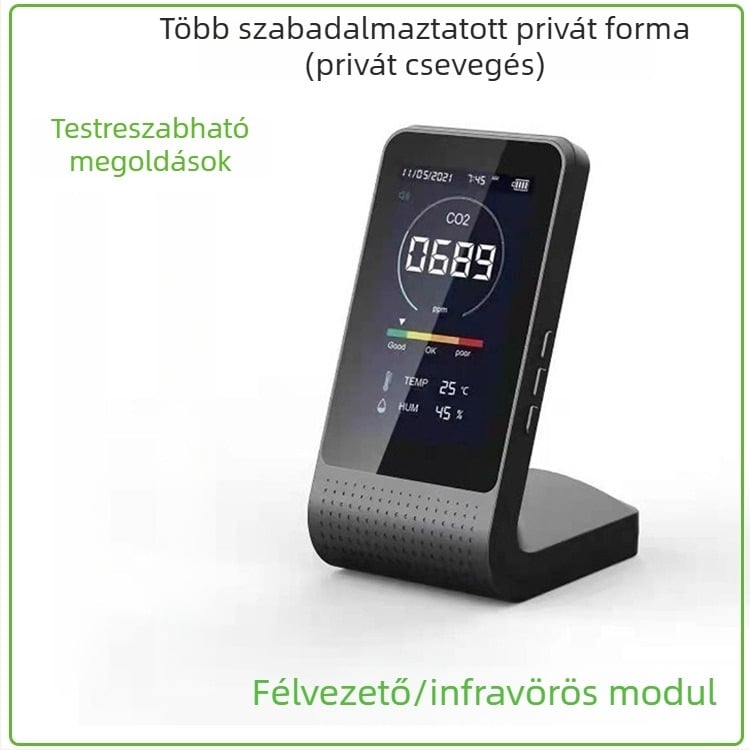 CO2 detektor belső és külső hőmérséklettel, 3 az 1-ben levegőminőség-monitor X20