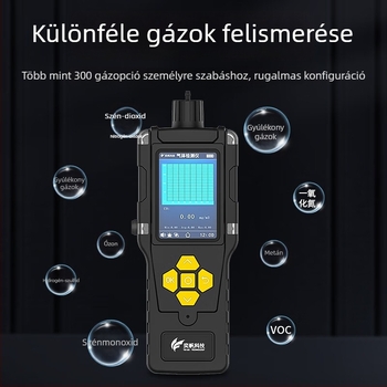 Kézi por- és részecskedetektor műhelyi kipufogóhoz, TSP detektor és VOC riasztás