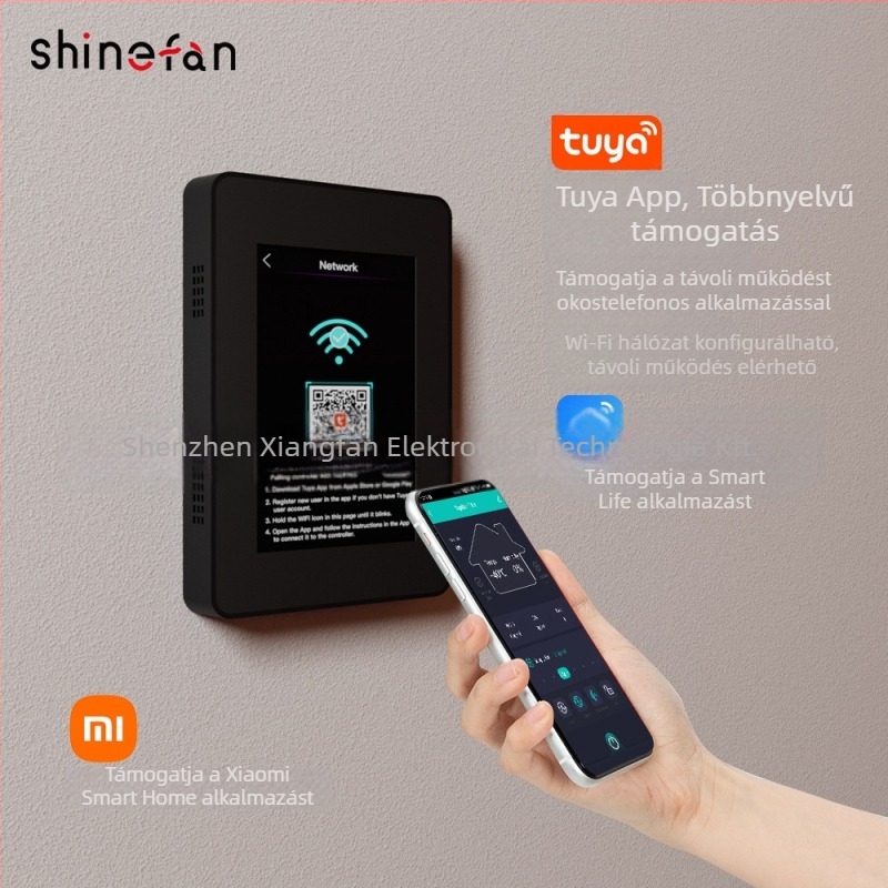 Padlófűtéshez és fan coil egységhez tartozó CO2-észlelő vezérlő, három üzemmóddal, WiFi okos érintőképernyő (opcionális) és Tuya App