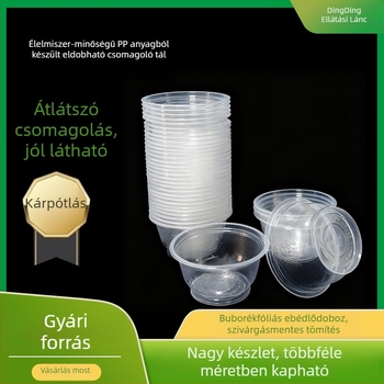 Egyszer használatos műanyag tálak doboza, kör alakú blisteres tálak bankettekhez, otthoni használatra, késő esti nasikhoz, hot pot-hoz és csoportos étkezéshez