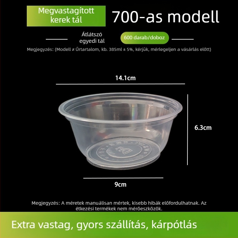 Egyszer használatos műanyag tálak doboza, kör alakú blisteres tálak bankettekhez, otthoni használatra, késő esti nasikhoz, hot pot-hoz és csoportos étkezéshez