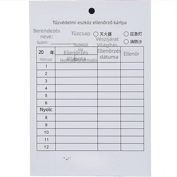 Tűzvédelmi Eszközök Ellenőrző Kártyája: Szárazporos Tűzoltók és Tűzcsapok Ellenőrzése, Havi Ellenőrzési Űrlap