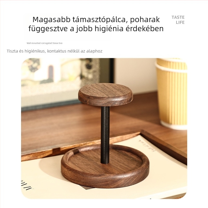 Fából készült pohártartó polc, szerelés nélkül, 1 szint, nappali tároló, új kínai stílus