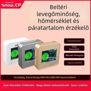 Belső LCD-kijelzős gázdetektor-átvivő a légminőséghez, hőmérséklethez és páratartalomhoz