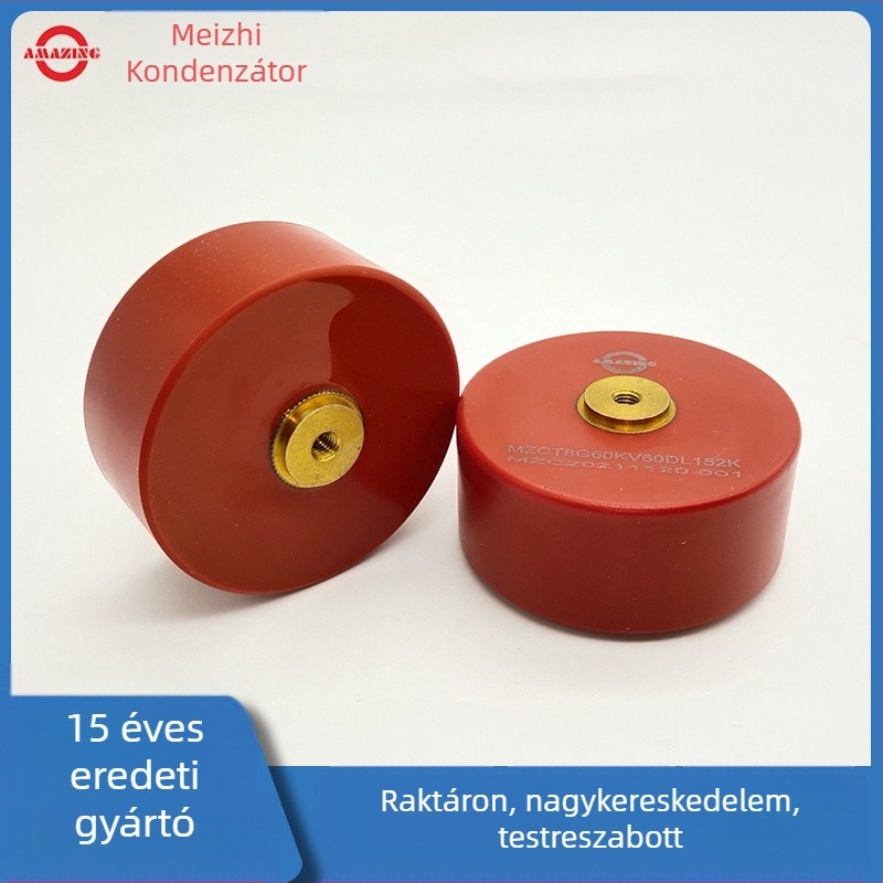 Meizhi kerámiás impulzus kondenzátor, modell MZCT8G-60KV-60-2DL-152K, 60 kV magas frekvencia, epoxy bevonat, dielektromos veszteség 0,2%, osztály A