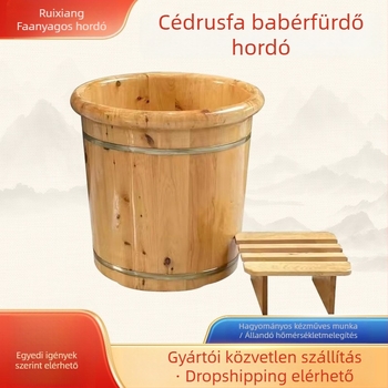 Cedrusfából készült lábfürdő medence, fa hordó stílus, Ruixiang márka, felnőtteknek, láb áztatásához