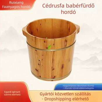 Cedrusfából készült lábfürdő medence, fa hordó stílus, Ruixiang márka, felnőtteknek, láb áztatásához