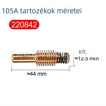Elektródtartó hegesztőgéphez - 105A, rézből készült elektróda-duza, örvénygyűrű, rögzített védő sapka