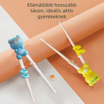 Gyerekeknek szóló edzőpálcikák, két fázisú tanulás, ABS, Golden Boy Baby, 1 készlet, hordozható csomagolás rajzfilm dizájnnal