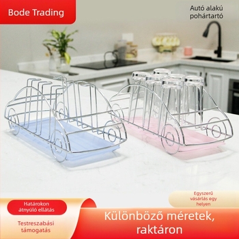 Rozsdamentes acél pohártartó konyhaszekrényhez, modern egyszerű stílus, fúrás nélkül, súly 600 g