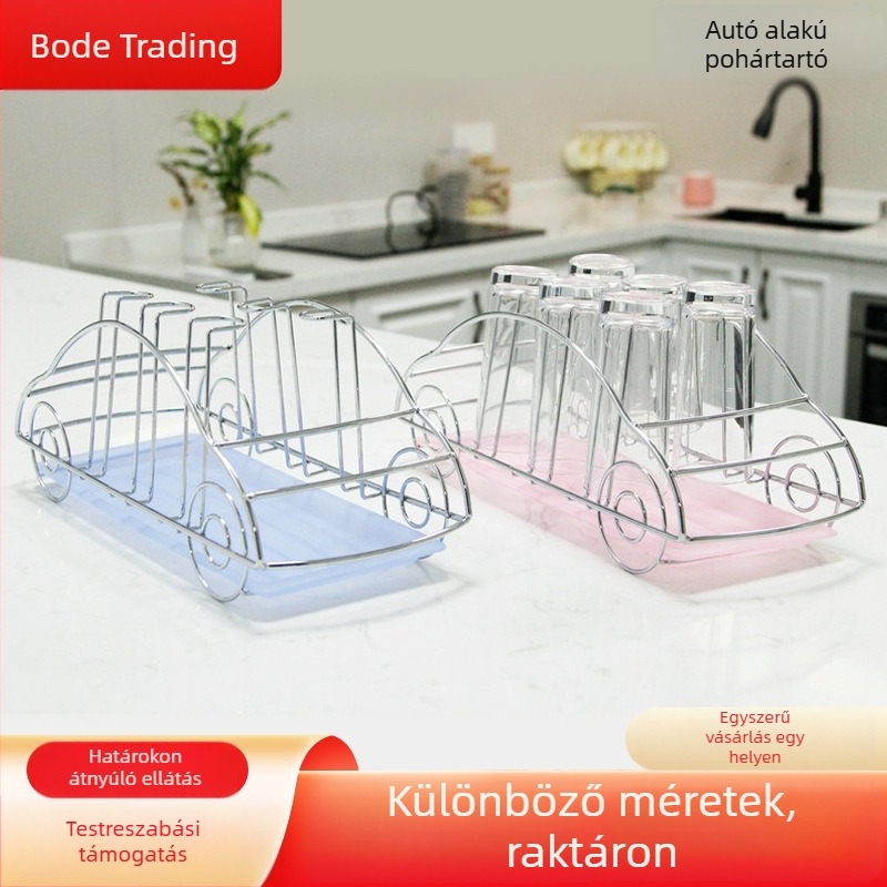 Rozsdamentes acél pohártartó konyhaszekrényhez, modern egyszerű stílus, fúrás nélkül, súly 600 g