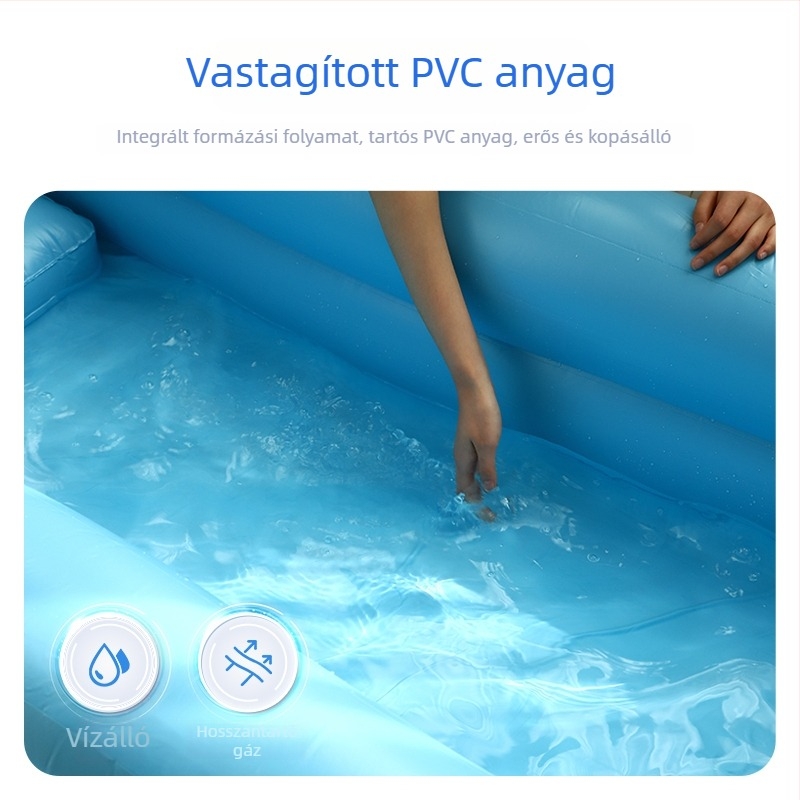Ágyhoz tervezett felfújható fürdőedény, PVC anyagból, összecsukható, magasított szélekkel, márka ZJ, modell 251214-02