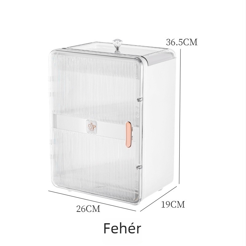 Asztali pohártartó kettős rétegű kialakítással – PET/PS/ABS, modern minimalista stílus, súly 2 kg