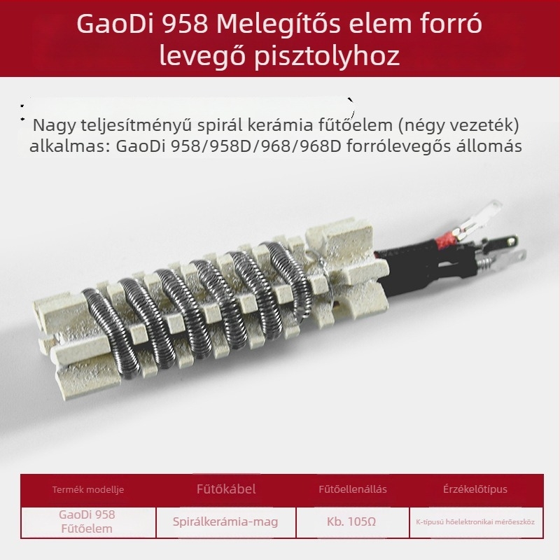 Goody fűtőmag meleglevegős forrasztóállomához, kompatibilis a 958D/968D/868D/8586D/863 modellákkal, forgó levegőmag