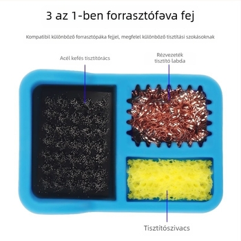 Deer Fairy forrasztóhegy-tisztító rézdróttal, acél kefés gömbbel és szivaccsal