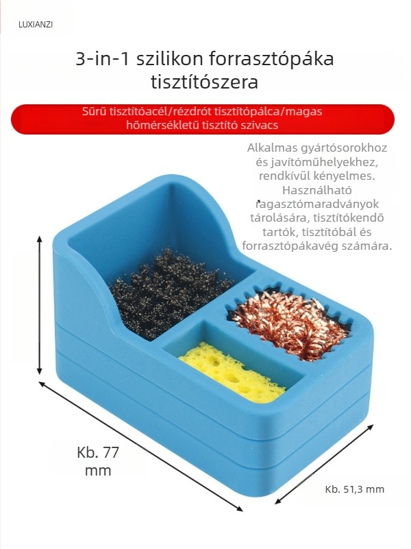 Deer Fairy forrasztóhegy-tisztító rézdróttal, acél kefés gömbbel és szivaccsal