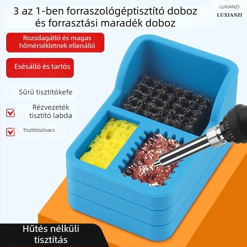 Deer Fairy forrasztóhegy-tisztító rézdróttal, acél kefés gömbbel és szivaccsal