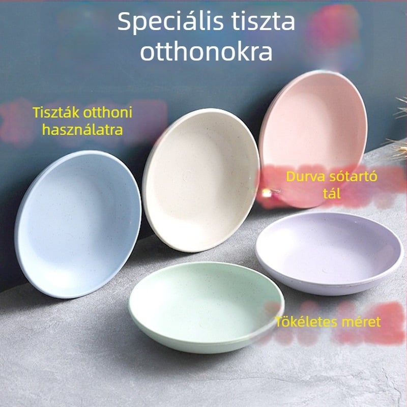 Kör alakú műanyag tál sóhoz és szójaszószhoz fürdőszobába és konyhába – egyszerű stílus, többfunkciós háztartási tartó