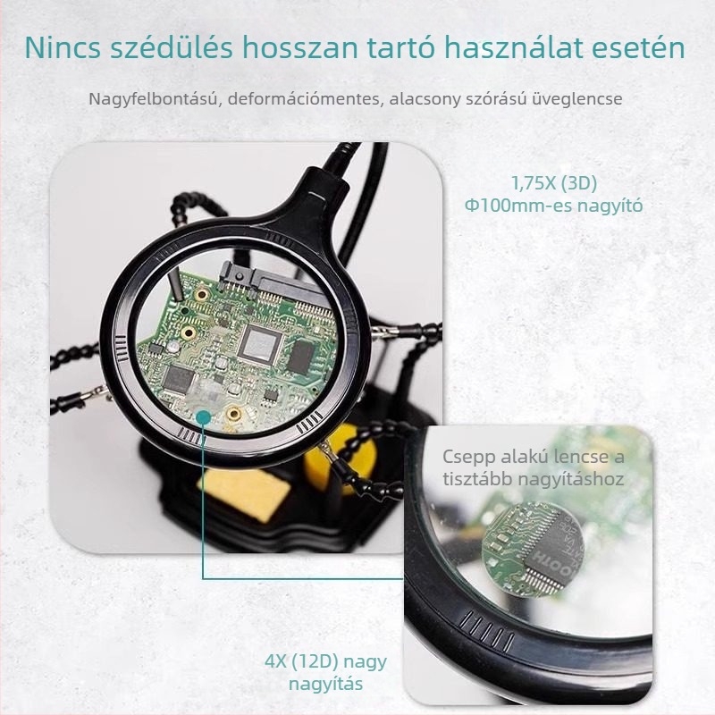 Baogong SN-396N Forrasztóállomás kiegészítő rögzítő csipesz és világítással ellátott állvány PCB-javításhoz