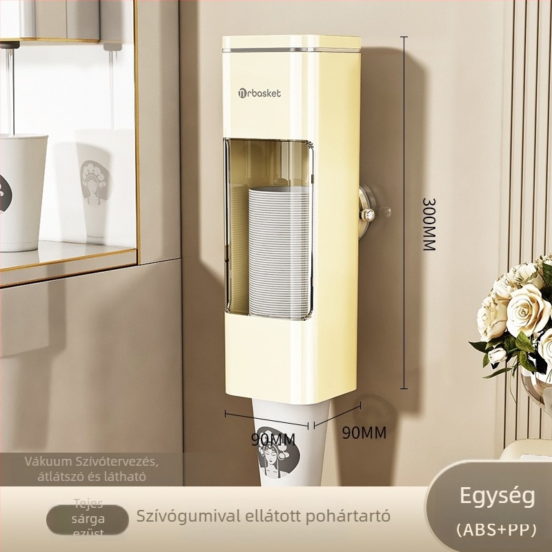 Fali pohártartó, műanyag, lyukasztás nélküli, 500 g, 30 darabos CSOMAG