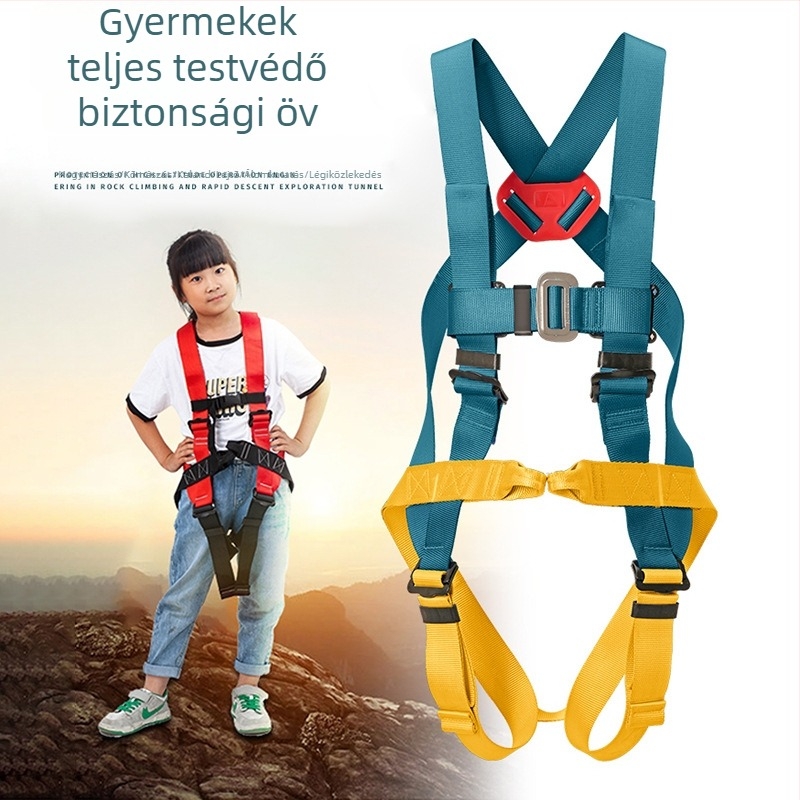 Haobo Rui gyerekek belső mászó biztonsági heveder – teljes testbiztonsági heveder, poliészter öv és kötél, terhelhetőség 15 kN, kötélhossz bármely méret, magassági esések elleni védelem