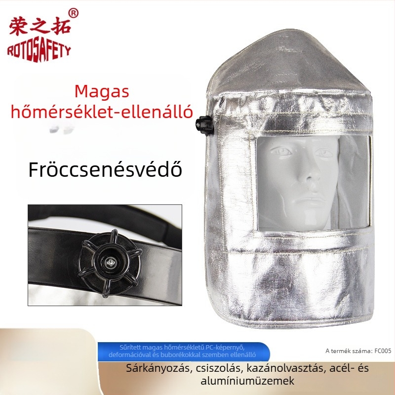 1000°C-os alumínium fóliás talpvédő magas hőmérséklethez, tűzálló és lángálló, kovácsoláshoz/fröccsöntéshez használható, hosszabb lábszárvédő