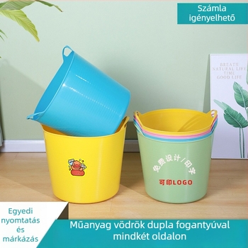 Többcélú gyerekfürdő vödör, nagy kapacitású, könnyen szállítható műanyag fürdető vödör logóval