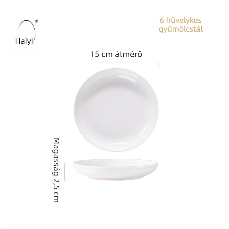 Porcelán lapos tányérkészlet, kör alakú, egyszínű mintázat, modern minimalista stílus, mikrohullámú sütőben használható