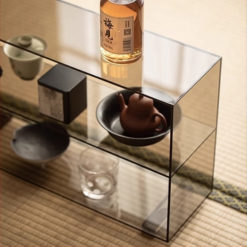 Átlátszó akril kijelző teáskanna és teáskészlet számára, asztali többszintes tárolóállvány